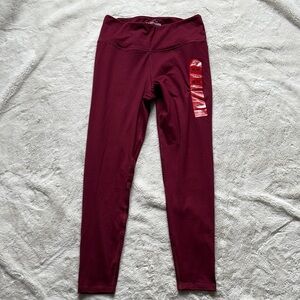 Lazypants High-Waisted Burgundy Leggings | Size M | Stretchy Activewear